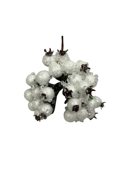 Pik kulki białe z kryształkami 22 cm