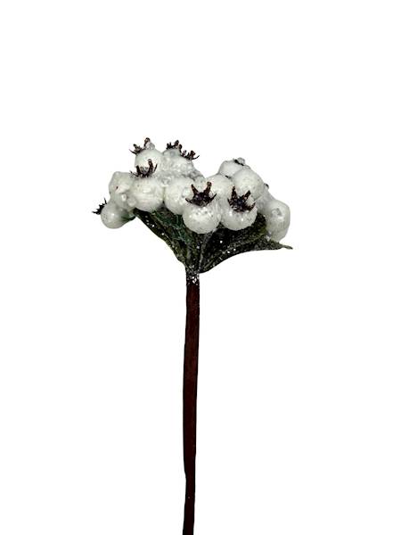 Pik kulki białe z kryształkami 22 cm