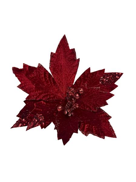 Gwiazda betlejemska welurowa 30 cm czerwona