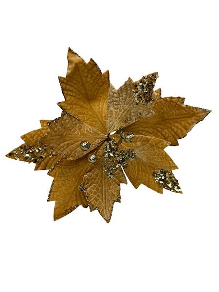 Gwiazda betlejemska welurowa 30 cm złota