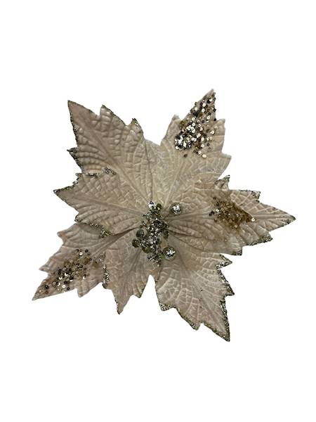 Gwiazda betlejemska welurowa 30 cm beż