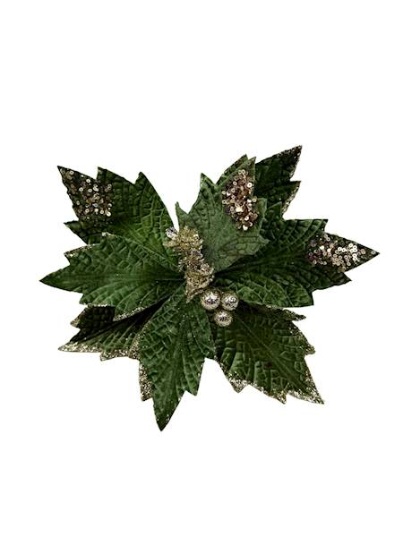 Gwiazda betlejemska welurowa 30 cm zielona