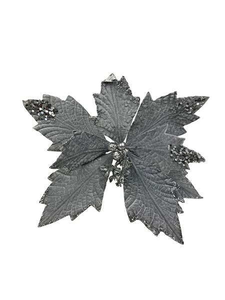 Gwiazda betlejemska welurowa 30 cm szara