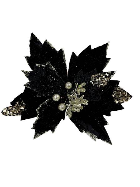 Gwiazda betlejemska welurowa 30 cm czarna