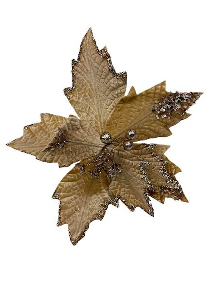 Gwiazda betlejemska welurowa 30 cm ciemny beż