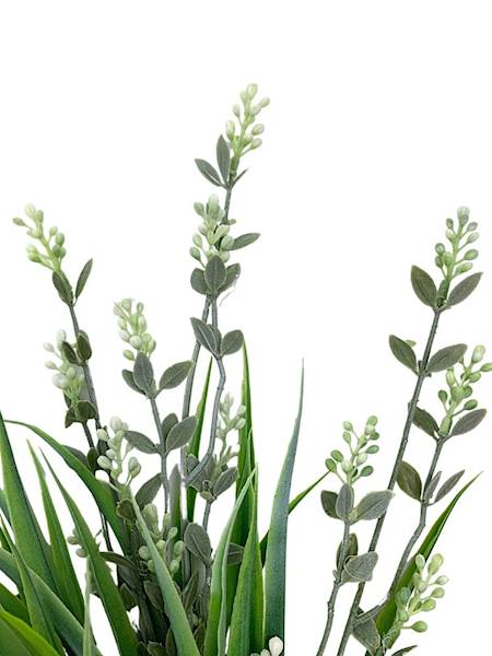 Bukiet traw i dodatków 47 cm zielony bielony