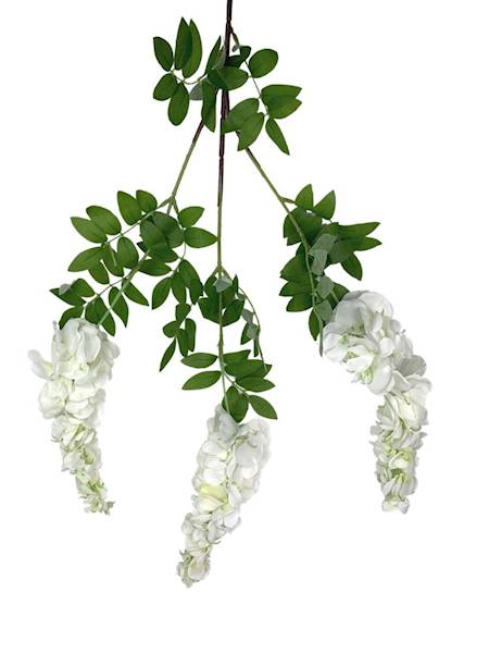 Wisteria gałązka 104 cm biała