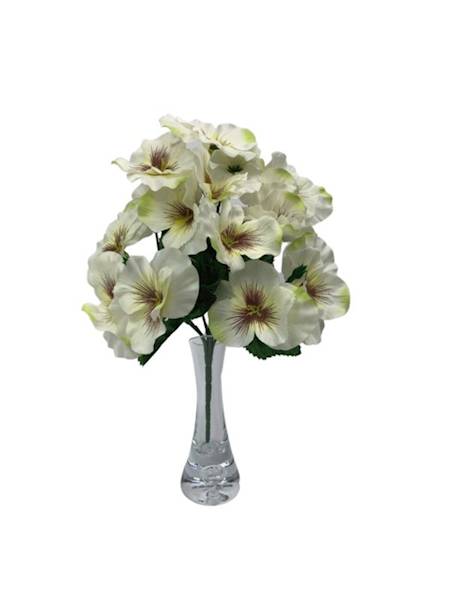 Bukiet bratki 26 cm biało zielony