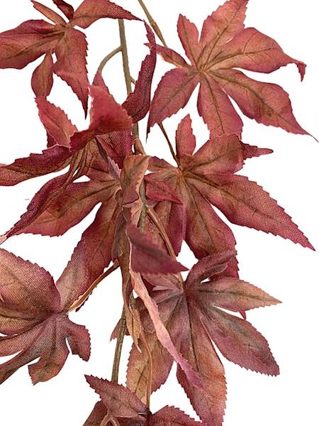 Liście klonu gałązka 65 cm bordo