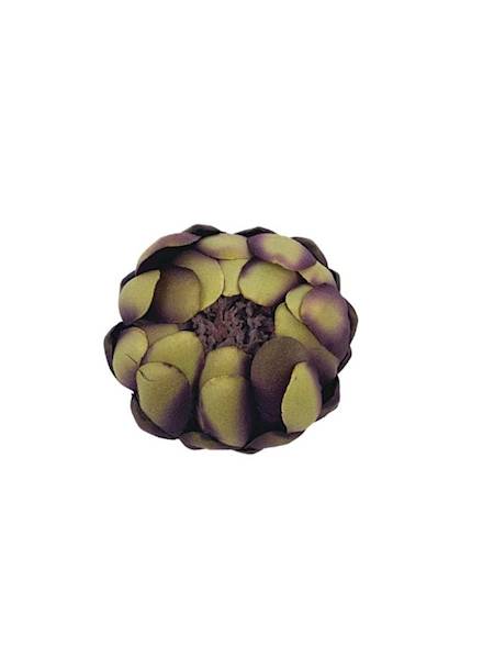 Protea główka14 cm ciemny fiolet z zielonym