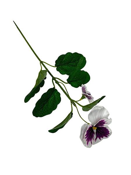 Bratek gałązka 33 cm biały z fioletem