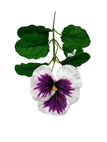 Bratek gałązka 33 cm biały z fioletem