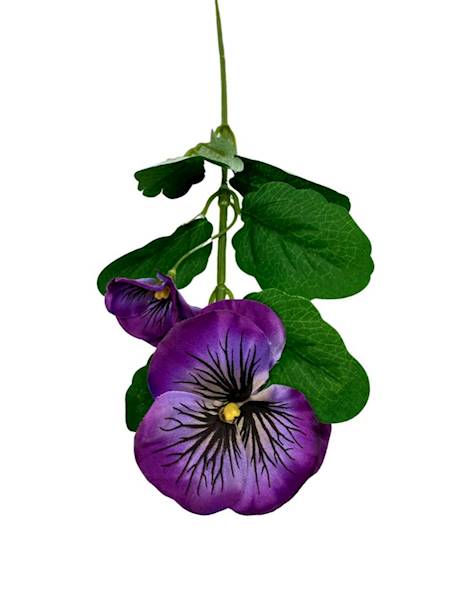 Bratek gałązka 33 cm fiolet z czarnym