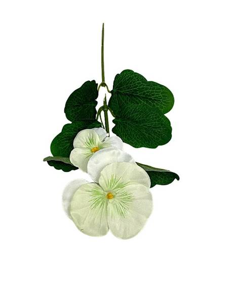 Bratek gałązka 33 cm biało zielony