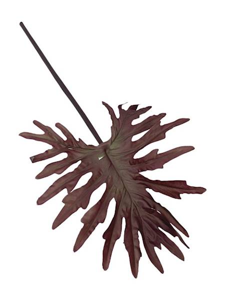Liść filodendron XL 82 cm gumowy bordowy