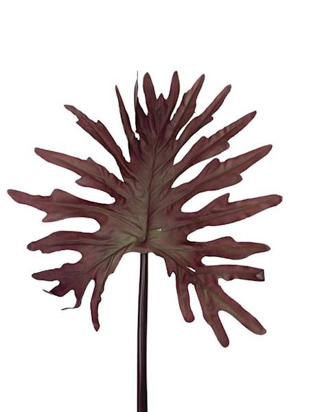 Liść filodendron XL 82 cm gumowy bordowy
