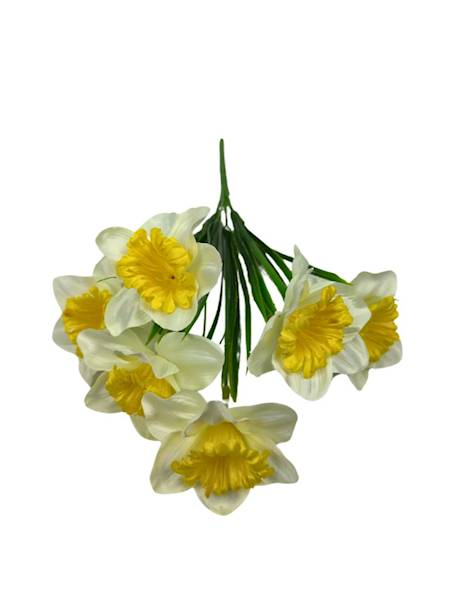 Bukiet żonkili 30 cm kremowo żółty