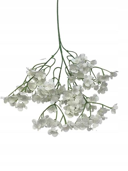 Gałązka z kwiatuszkami 61 cm biała