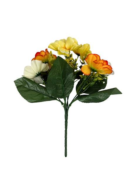 Bukiet anemony 27 cm żółty, pomarańcz i biały