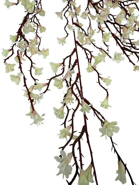 Gałązka kwiatuszki silikonowe 90 cm kremowe