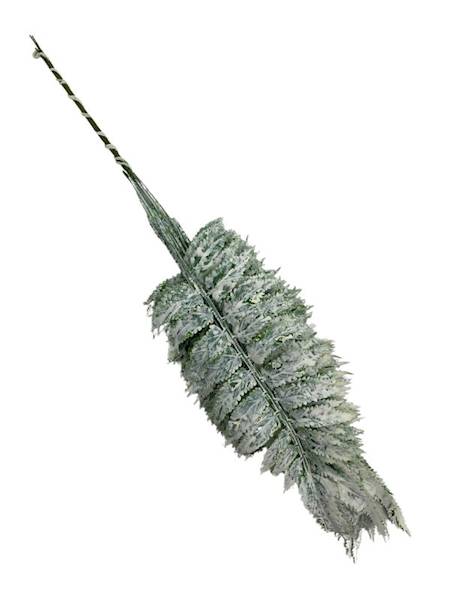 Liść paproci 36 cm zielono biały