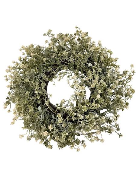 Wianek 30 cm biało zielony