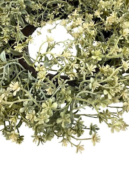 Wianek 30 cm biało zielony