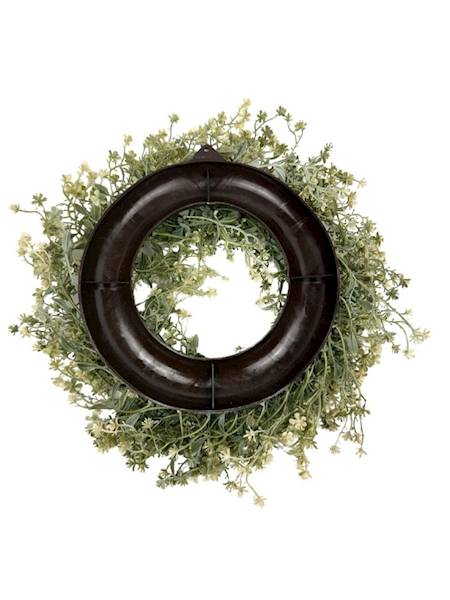 Wianek 30 cm biało zielony