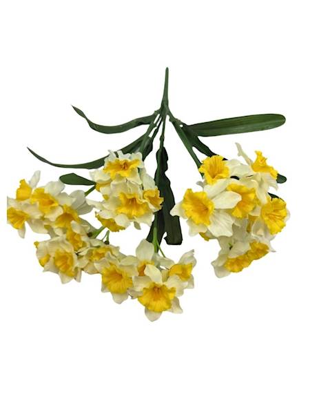 Bukiet żonkil 38 cm kremowo żółty