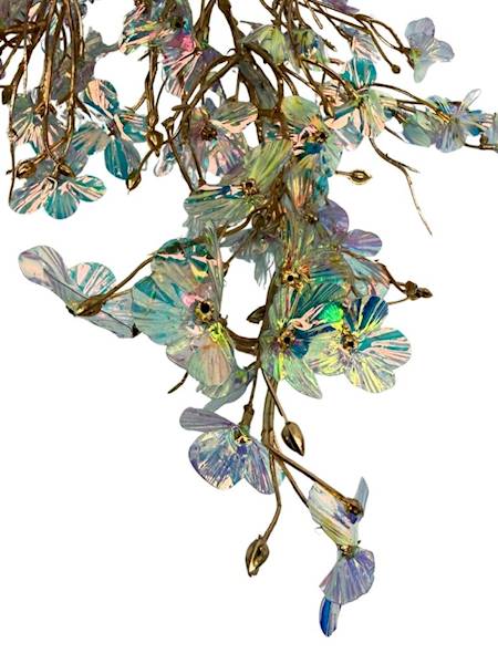 Gałązka kwiatuszki 87 cm złota