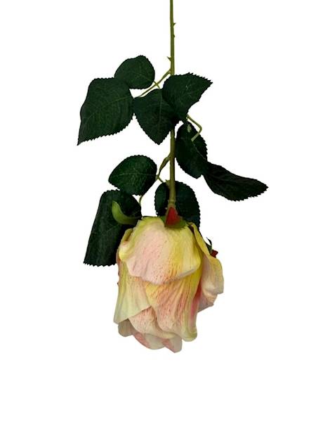 Róża gałązka 52 cm jasny róż i jasna zieleń