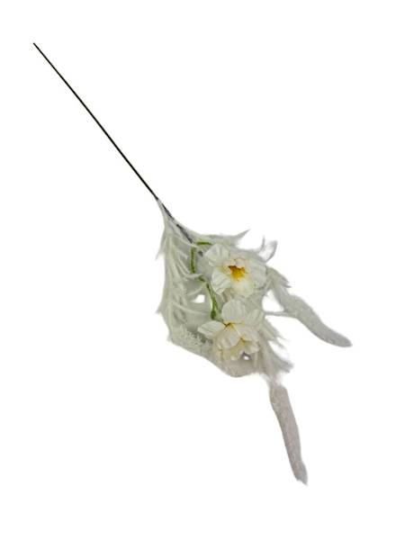 Pik dodatek susz z kwiatami 44 cm kremowy