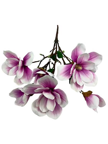 Magnolia bukiet silikonowy 55 cm fiolet z białym