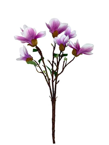 Magnolia bukiet silikonowy 55 cm fiolet z białym