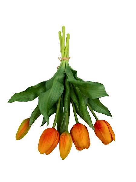 Tulipany gumowe wiązka 31 cm pomarańczowe