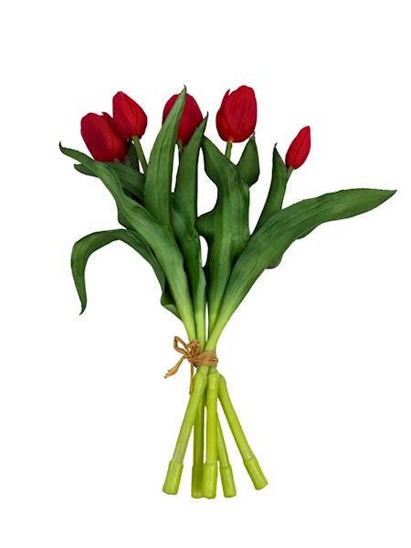 Tulipany gumowe wiązka 31 cm czerwone