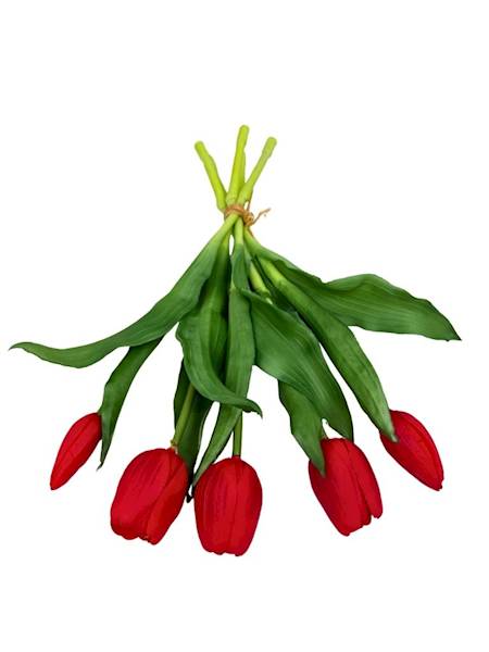 Tulipany gumowe wiązka 31 cm czerwone