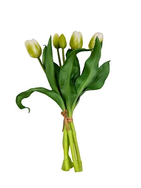 Tulipany gumowe wiązka 31 cm biało zielone
