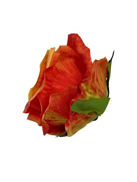 Róża główka 10 cm pomarańcz z żółtym