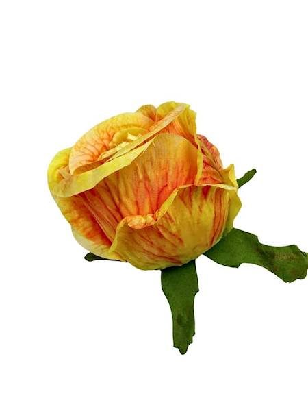 Róża główka 6 cm żółto pomarańczowa