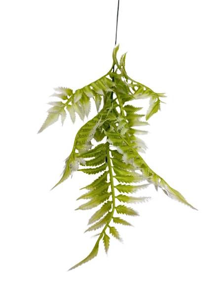 Paproć gałązka 43 cm biało zielona