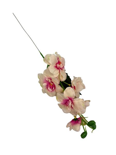 Ostróżka gałązka 40 cm kremowa z różem