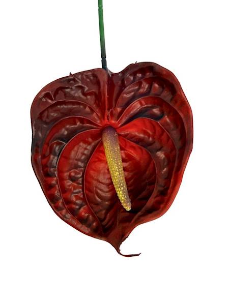 Anturium silikonowe gałązka 75 cm bordo