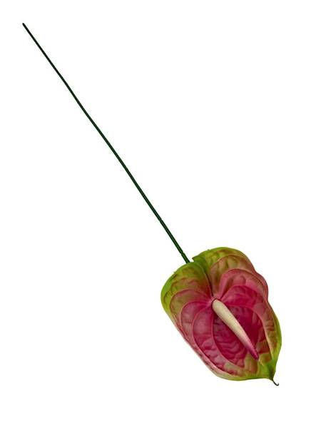 Anturium silikonowe gałązka 75 cm różowo zielone