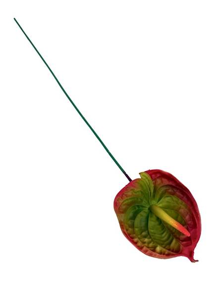 Anturium silikonowe gałązka 75 cm zielono czerwone