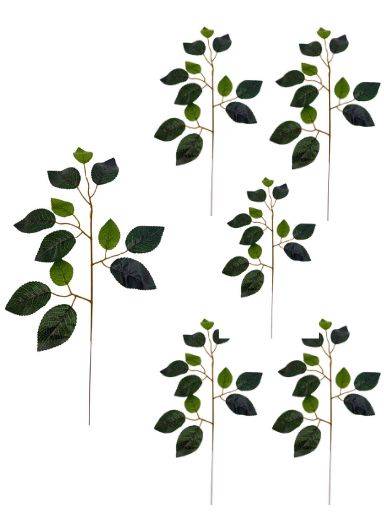Liść róży gałązka 46 cm 6 sztuk