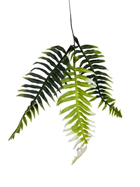 Paproć dodatek gałązka 58 cm zielona z białym