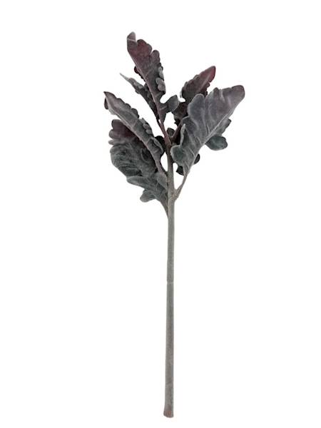 Starzec gałązka omszona 33 cm szaro bordowy