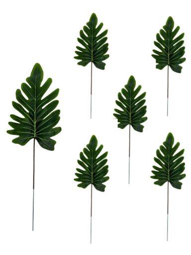 Liść filodendron 47 cm zielony 6 sztuk