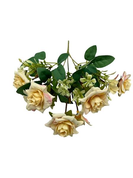 Bukiet bukiecik różyczki 30 cm jasny żółty